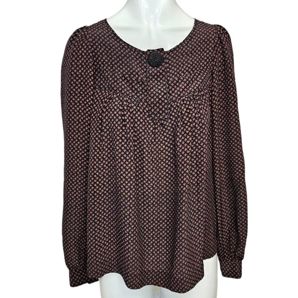 Essentiel Antwerp Womens Snap Beaded Buttons Blouse Size 38  Medium